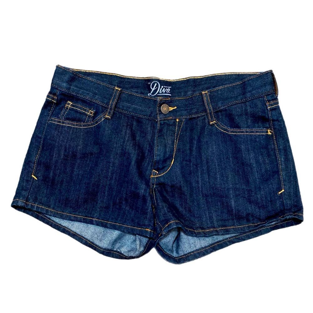 OLD NAVY The Diva Denim Shorts Women's 4 Dark Wash Blue Rise 5” Inseam 3”